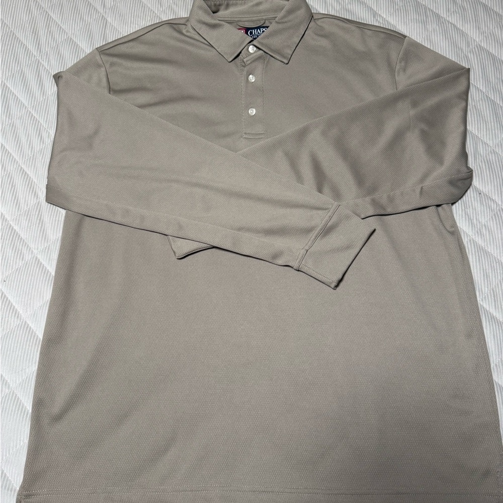 Chaps Khaki Tan Polo Shirt Men’s Long Sleeve XL